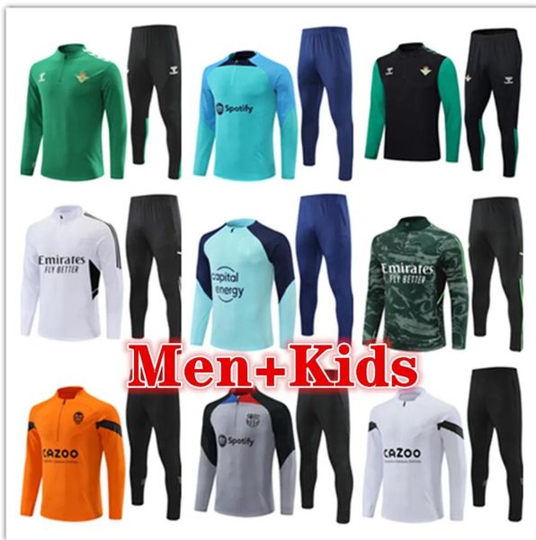 Image of 22 23 Real Beis Men Kids Soccer Jerseys Racksui Ki 22 23 Fooball Raining Sui Racksuis Jogging Jacke Chandal Fubol