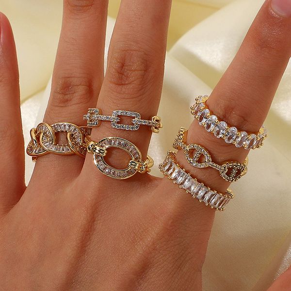 2023 fashion zircon ring 18k gold plated crystal stainless steel wedding set rings for women diamond the opening is adjustable on the jewelr, Golden;silver
2023 fashion zircon ring 18k gold plated crystal stainless steel wedding set rings for women diamond the opening is adjustable on the jewelr, Golden;silver