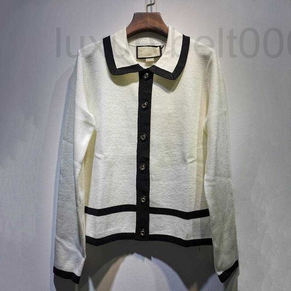 women's sweaters designer 2022 new women's leisure fashion versatile black and white contrast embroidery knitted wool polo cardiga, White;black
women's sweaters designer 2022 new women's leisure fashion versatile black and white contrast embroidery knitted wool polo cardiga, White;black