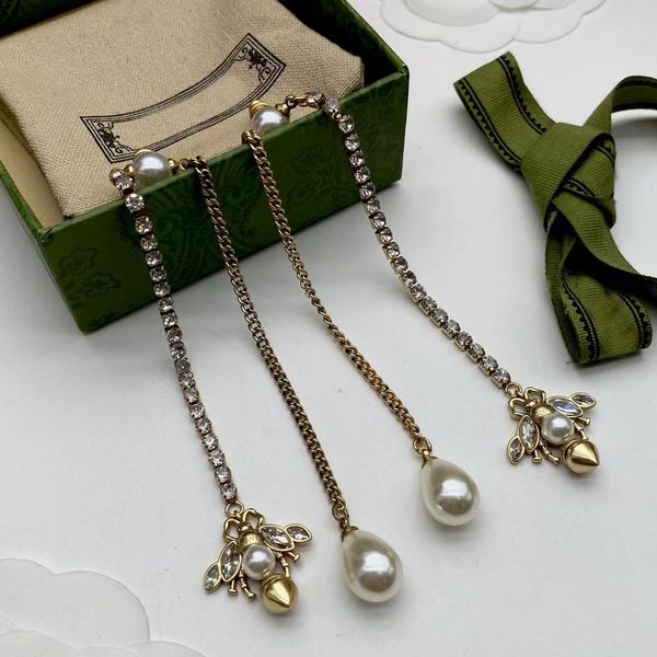 tassel pearl bee pendant dangle earrings designer for women personality fashion diamond brass material tassel chain girl ladies aretes orecc, Silver
tassel pearl bee pendant dangle earrings designer for women personality fashion diamond brass material tassel chain girl ladies aretes orecc, Silver