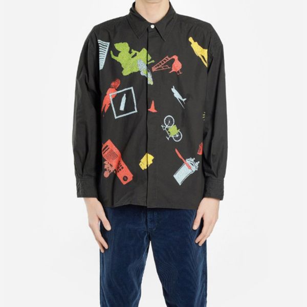 22fw women men's graffiti color print shirt jackets japanese simple solid trend autumn winter shirts high street fashion casual jackets, Black;brown
22fw women men's graffiti color print shirt jackets japanese simple solid trend autumn winter shirts high street fashion casual jackets, Black;brown