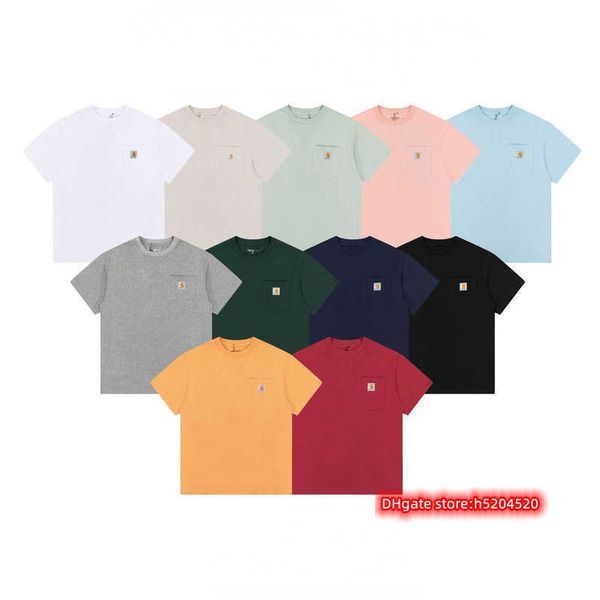 1vve men's t shirt north american high street brand carhart pure cotton thickened classic embroidered small label pocket short sleeve, White;black
1vve men's t shirt north american high street brand carhart pure cotton thickened classic embroidered small label pocket short sleeve, White;black