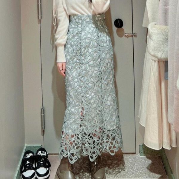 skirts neploe high waist solid color lace hook flower hollow long skirt slim hip package jupe autumn japanese faldas mujer moda 2022, Black
skirts neploe high waist solid color lace hook flower hollow long skirt slim hip package jupe autumn japanese faldas mujer moda 2022, Black