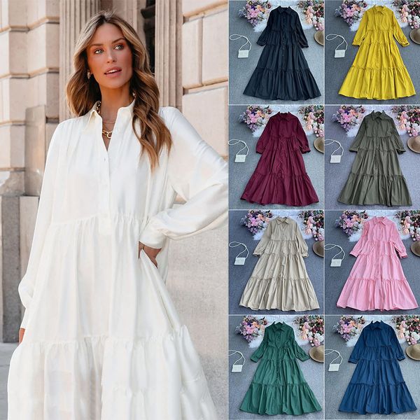 green skirt shirt dress a-line splice cotton euro american cross border long dress spot single buckle wide hem large women, Black
green skirt shirt dress a-line splice cotton euro american cross border long dress spot single buckle wide hem large women, Black