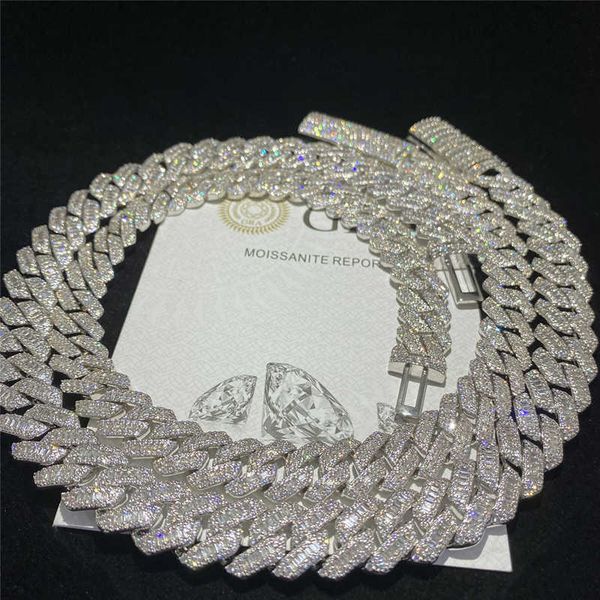 designer jewelry 15mm wide 925 sterling silver hip hop jewelry custom cuban link chain flawless vvs baguette moissanite diamond
designer jewelry 15mm wide 925 sterling silver hip hop jewelry custom cuban link chain flawless vvs baguette moissanite diamond