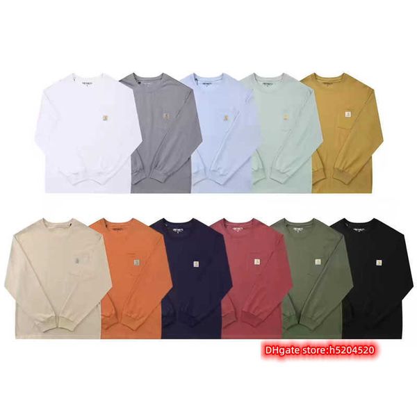 beuc men's t shirt north american high street brand carhart pure cotton classic small label pocket long sleeve and loose round neck lov, White;black
beuc men's t shirt north american high street brand carhart pure cotton classic small label pocket long sleeve and loose round neck lov, White;black