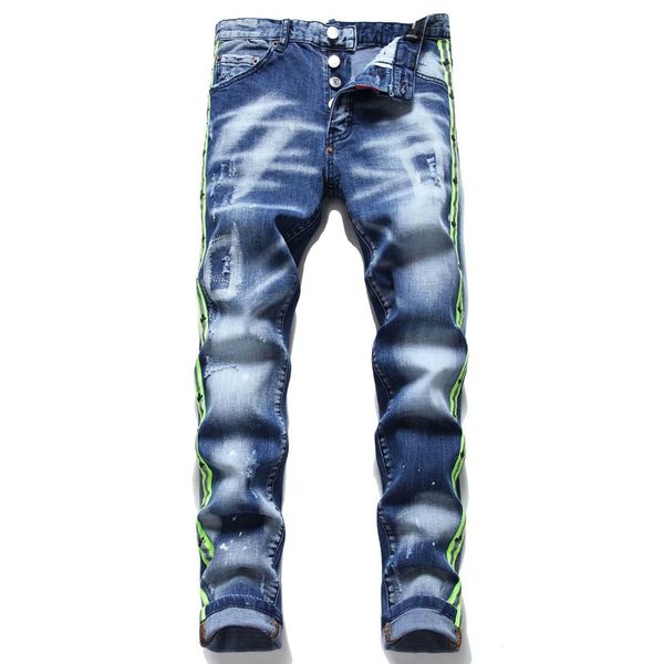 jeans men's ds23 ripped trousers square personalized 22fw pants brand fashion designer d2 paint splashing hole grinding white ac85 slim, Blue
jeans men's ds23 ripped trousers square personalized 22fw pants brand fashion designer d2 paint splashing hole grinding white ac85 slim, Blue