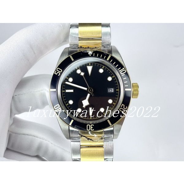 classic mens watch 41mm black dial mechanical automatic quality two tone full steel luxury man watches design date display casual bay wristw, Slivery;brown
classic mens watch 41mm black dial mechanical automatic quality two tone full steel luxury man watches design date display casual bay wristw, Slivery;brown