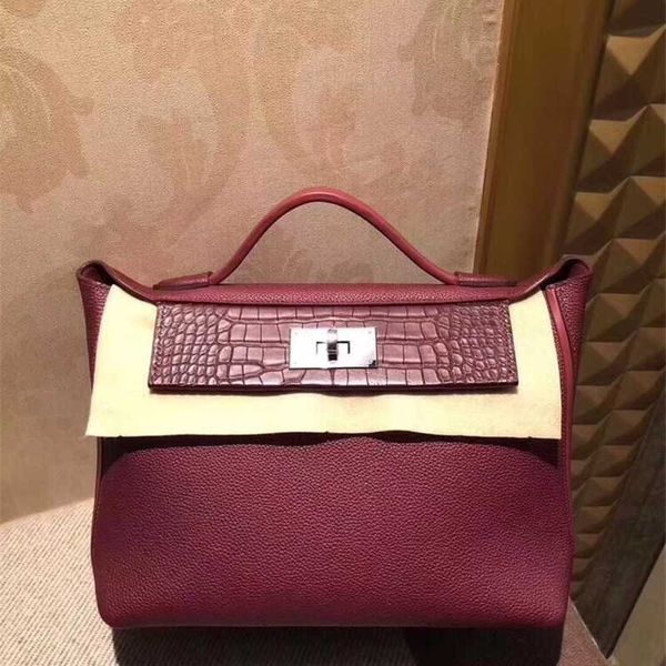 herme bags home h pure hand sewn wax thread kelli 2424 bags of togo calf skin with crocodile skin wine red silver buckle 29cm
herme bags home h pure hand sewn wax thread kelli 2424 bags of togo calf skin with crocodile skin wine red silver buckle 29cm