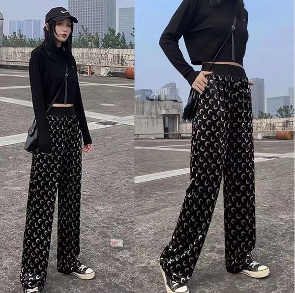 2023 designer fashion womens pants trousers high waist autumn and winter moon print wide leg black fried street canary casual, Black;white
2023 designer fashion womens pants trousers high waist autumn and winter moon print wide leg black fried street canary casual, Black;white