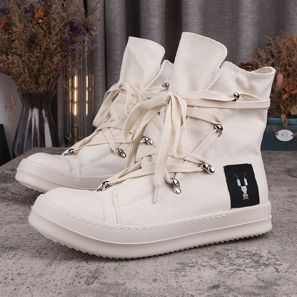 casual shoes rick men's embroidered canvas ro owens white five mount star high board shoes women's sneakers, Black
casual shoes rick men's embroidered canvas ro owens white five mount star high board shoes women's sneakers, Black
