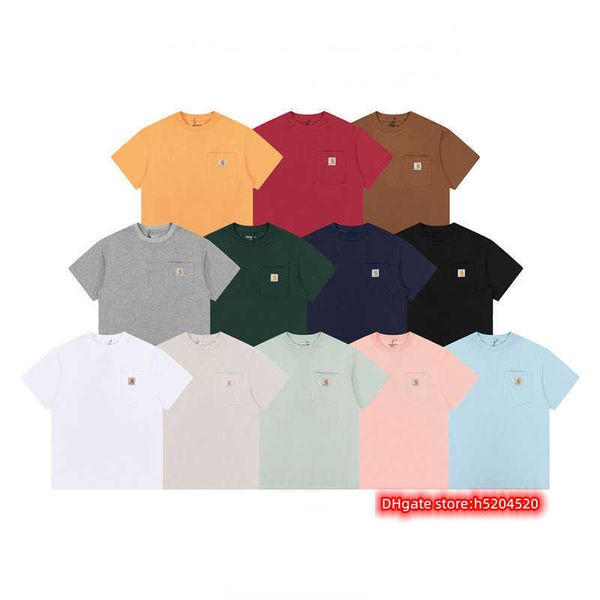 xbc9 men's t shirt north american high street brand carhart pure cotton small pocket short sleeve and women's classic loose crew n, White;black
xbc9 men's t shirt north american high street brand carhart pure cotton small pocket short sleeve and women's classic loose crew n, White;black