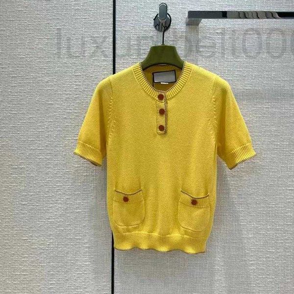 women's sweaters designer 2022 summer new casual button round neck pocket gold and silver thread design knitted short sleeve women rc73, White;black
women's sweaters designer 2022 summer new casual button round neck pocket gold and silver thread design knitted short sleeve women rc73, White;black