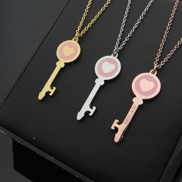 designer heart-shaped letter key necklace couple stainless steel chain gift for girlfriend luxury jewelry accessories wholesale with box, Silver
designer heart-shaped letter key necklace couple stainless steel chain gift for girlfriend luxury jewelry accessories wholesale with box, Silver