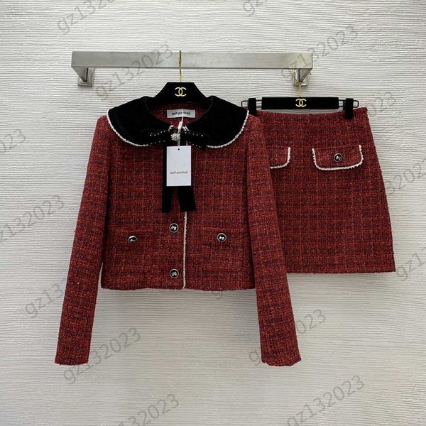 womens two pieces dress bow brooch decoration spliced velvet lapels long sleeve tweed jackets spliced lining high waist a-line skirt luxury, White
womens two pieces dress bow brooch decoration spliced velvet lapels long sleeve tweed jackets spliced lining high waist a-line skirt luxury, White