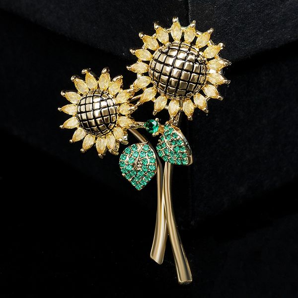trendy sunflower brooches for women shiny zircon luxury coat suit brooch pin clothing accessories flower corsage jewelry, Gray
trendy sunflower brooches for women shiny zircon luxury coat suit brooch pin clothing accessories flower corsage jewelry, Gray