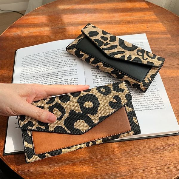 classic designer money leopard print canvas purse women's long retro large capacity multi-card everything folding wallet clutch wallets, Red;black
classic designer money leopard print canvas purse women's long retro large capacity multi-card everything folding wallet clutch wallets, Red;black