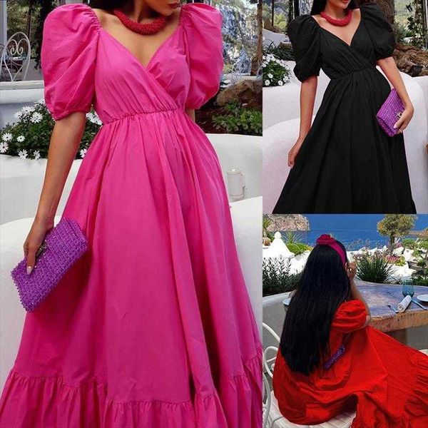 autumn fashion dresses short sleeve v-neck solid color wide hem midi dress, Black;gray
autumn fashion dresses short sleeve v-neck solid color wide hem midi dress, Black;gray