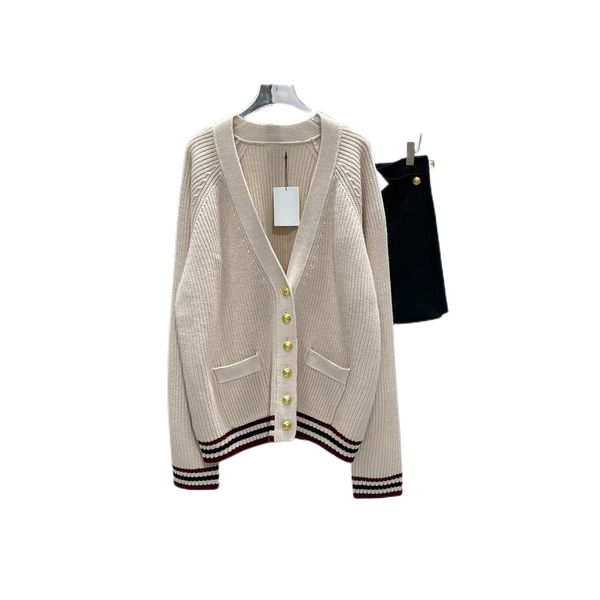 autumn and winter latest style loose v-neck single breasted knitted sweater cardigan, White;black
autumn and winter latest style loose v-neck single breasted knitted sweater cardigan, White;black