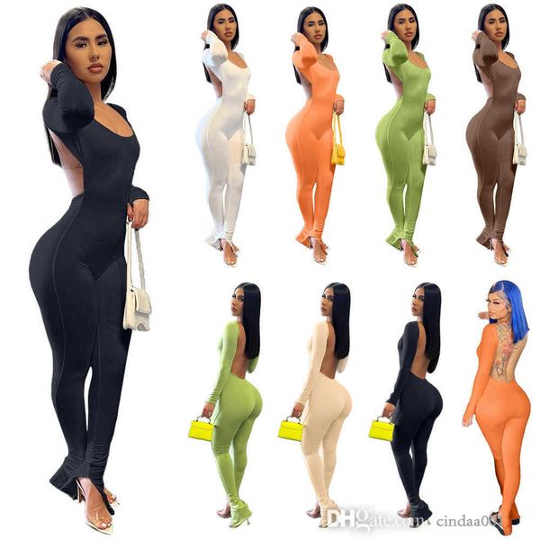 designer women jumpsuits slim finger suit solid color one piece pants open back split small horn rompers 7 colours, Black;white
designer women jumpsuits slim finger suit solid color one piece pants open back split small horn rompers 7 colours, Black;white