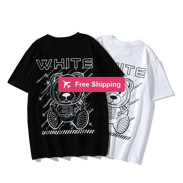 t shirt summer offs fashion white co branded violent bear arrow short sleeve loose t-shirt, White;black
t shirt summer offs fashion white co branded violent bear arrow short sleeve loose t-shirt, White;black