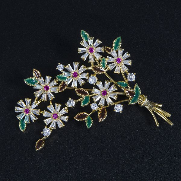 luxury bouquet brooches for women color zirconia flower corsage female fashion pins coat clothing accessories jewelry, Gray
luxury bouquet brooches for women color zirconia flower corsage female fashion pins coat clothing accessories jewelry, Gray