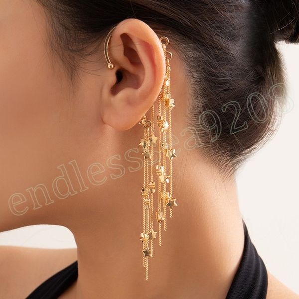long tassel star clip earrings for women no piercing ear bone clips cuff cartilage exquisite jewelry wed accessories, Silver
long tassel star clip earrings for women no piercing ear bone clips cuff cartilage exquisite jewelry wed accessories, Silver