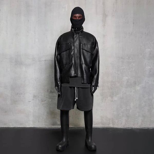 22fw men's women pu leather zipper jackets classic autumn winter function tooling coats high street trend fashion casual motorcycle out, Black;brown
22fw men's women pu leather zipper jackets classic autumn winter function tooling coats high street trend fashion casual motorcycle out, Black;brown