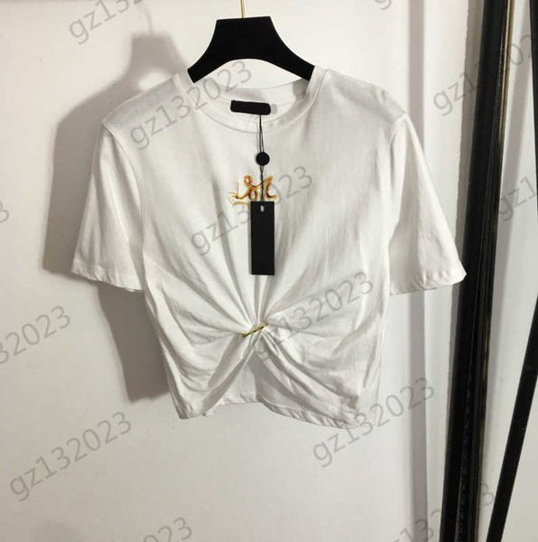 womens clothes t-shirts front letter print round neck short sleeves pullover pin collect waist fold design short tees designer brand women, White
womens clothes t-shirts front letter print round neck short sleeves pullover pin collect waist fold design short tees designer brand women, White