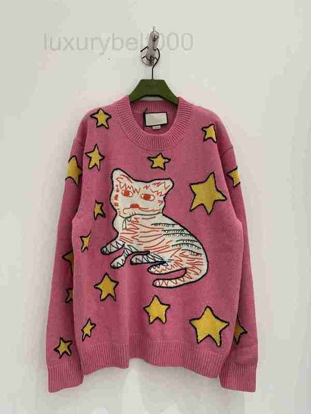 women's sweaters designer heavy industry star cat embroidery sweater design sense age reducing high-end knitted for women yc28, White;black
women's sweaters designer heavy industry star cat embroidery sweater design sense age reducing high-end knitted for women yc28, White;black