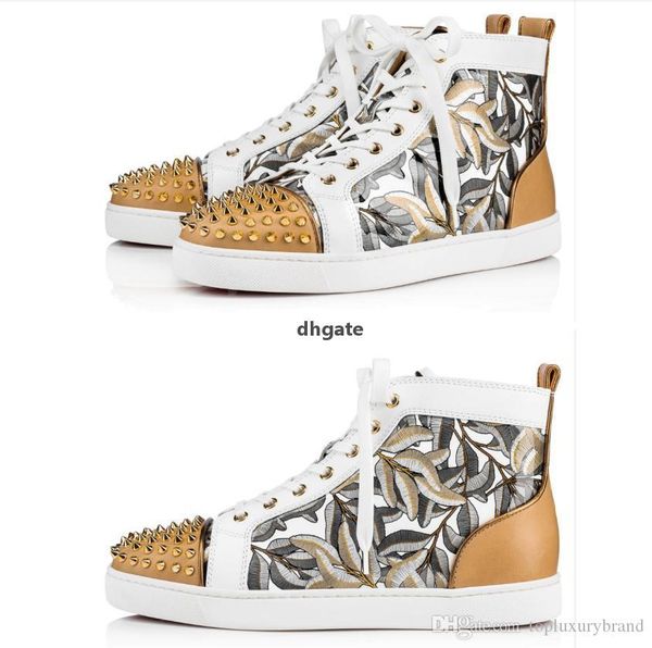 red-bottoms christians new junior spikes orlato men's flat sneaker for women men shoes with foliage printed leather fashion wedding dre, Black
red-bottoms christians new junior spikes orlato men's flat sneaker for women men shoes with foliage printed leather fashion wedding dre, Black