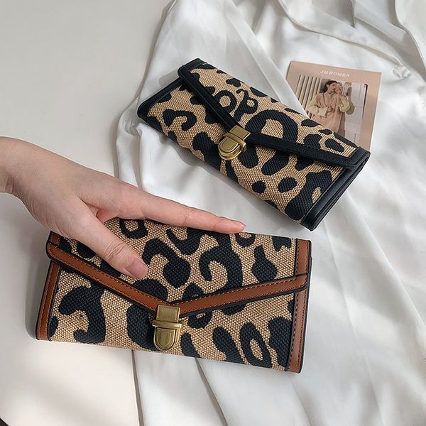 classic money leopard print canvas purse women's long retro large capacity multi-card everything folding wallet clutch wallets purses, Red;black
classic money leopard print canvas purse women's long retro large capacity multi-card everything folding wallet clutch wallets purses, Red;black