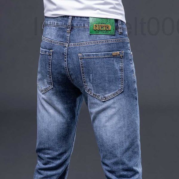 men's jeans designer wear 2022 spring summer new slim fit feet elastic fashion quality long pants t1a6, Blue
men's jeans designer wear 2022 spring summer new slim fit feet elastic fashion quality long pants t1a6, Blue