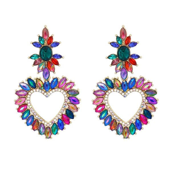 heart crystal statement earrings multicolour rhinestone drop dangle earrings jewelry gift, Silver
heart crystal statement earrings multicolour rhinestone drop dangle earrings jewelry gift, Silver