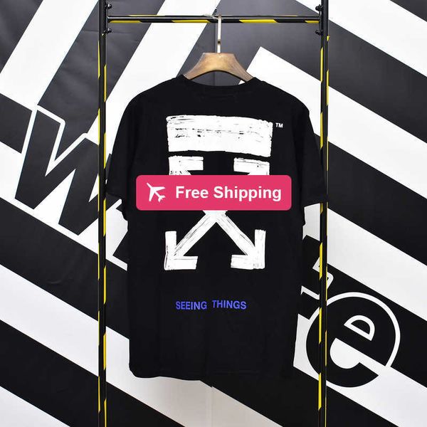 t shirt summer short sleeve t-shirt offs ows fashion brand brush arrow print men's and women's bottom shirt, White;black
t shirt summer short sleeve t-shirt offs ows fashion brand brush arrow print men's and women's bottom shirt, White;black