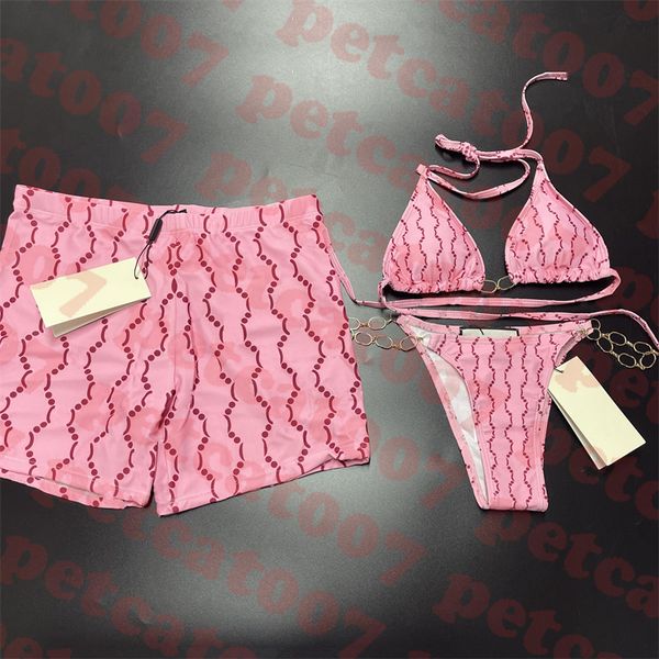 sweet pink couples swimwear letter print mens shorts gold chain bikini for women lovers holiday swimsuit
sweet pink couples swimwear letter print mens shorts gold chain bikini for women lovers holiday swimsuit