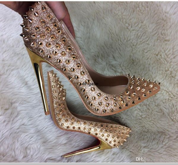 red-bottoms christians new type gold sequins pointed rivet shallow mouth fine heel women high heel shoes bride wedding shoes 8cm 10cm 12 zjn, Black
red-bottoms christians new type gold sequins pointed rivet shallow mouth fine heel women high heel shoes bride wedding shoes 8cm 10cm 12 zjn, Black