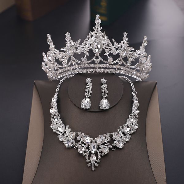 bridal headpieces crown necklace earrings set wedding dress party birthday pageant p accessories bag shoes match women gift diamond-encruste, Silver
bridal headpieces crown necklace earrings set wedding dress party birthday pageant p accessories bag shoes match women gift diamond-encruste, Silver