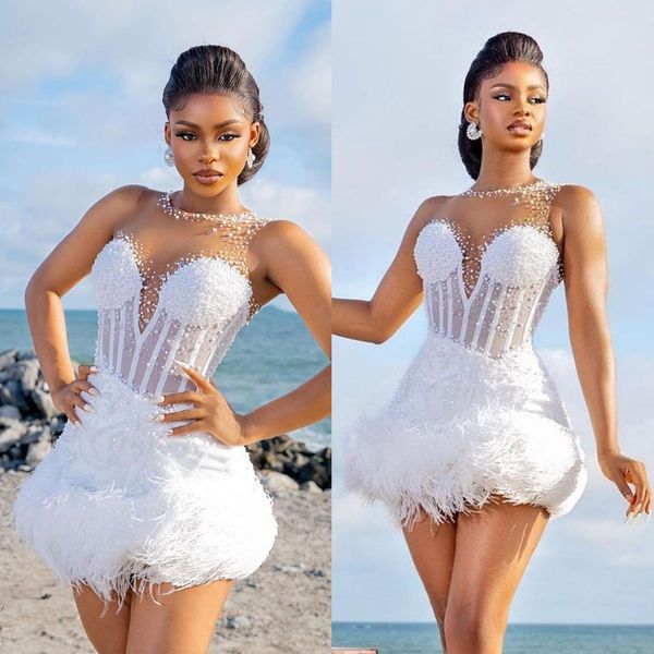 short prom dresses sleeveless beading crystal evening dresses feathers design mini party gowns, Black;red
short prom dresses sleeveless beading crystal evening dresses feathers design mini party gowns, Black;red