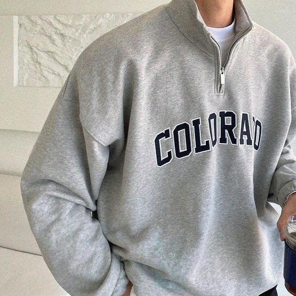 vintage men's hoodies half zipper stand collar hoodie men black grey cotton casual pullover sweatshirt fashion loose streetwear sweatsh
vintage men's hoodies half zipper stand collar hoodie men black grey cotton casual pullover sweatshirt fashion loose streetwear sweatsh