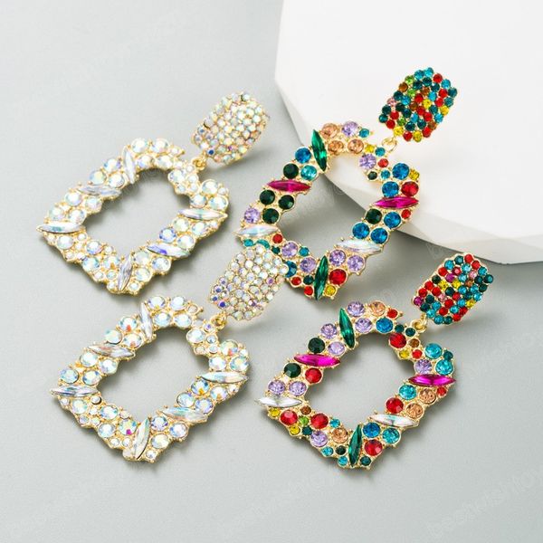 fashion shiny colorful ab rhinestone dangle earrings hollow square ladies earrings daily geometric earrings jewelry, Silver
fashion shiny colorful ab rhinestone dangle earrings hollow square ladies earrings daily geometric earrings jewelry, Silver