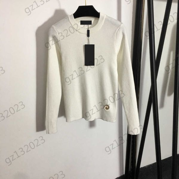 womens sweaters pit striped crew neck long sleeves knitted sweater metallic logo trim casual joker knitwear fashion designer women clothing, White;black
womens sweaters pit striped crew neck long sleeves knitted sweater metallic logo trim casual joker knitwear fashion designer women clothing, White;black