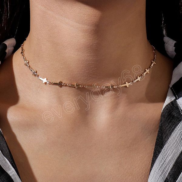 fashion trendy cross choker necklace women simple casual clavicle gold silver chain necklace jewelry, Golden;silver
fashion trendy cross choker necklace women simple casual clavicle gold silver chain necklace jewelry, Golden;silver