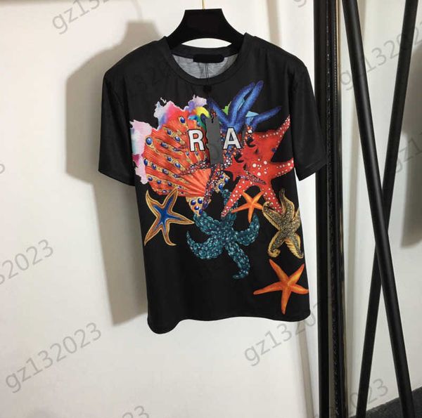 womens clothes t-shirts cartoon starfish shell print round neck short sleeves loose casual joker tees designer brand women apparel 2 colors, White
womens clothes t-shirts cartoon starfish shell print round neck short sleeves loose casual joker tees designer brand women apparel 2 colors, White