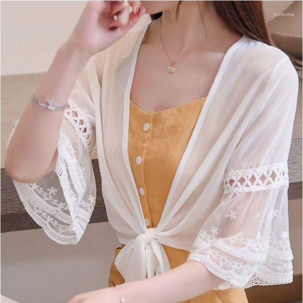 women's jackets 2022 summer women three quarter sleeve v-neck chiffon shawl coat thin sun protection clothing lace cardigan jacket x4, Black;brown
women's jackets 2022 summer women three quarter sleeve v-neck chiffon shawl coat thin sun protection clothing lace cardigan jacket x4, Black;brown