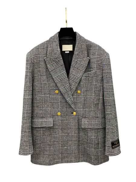 women's outerwear & coatsearly autumn new lapel double row gold button plaid suit coat, Black;brown
women's outerwear & coatsearly autumn new lapel double row gold button plaid suit coat, Black;brown