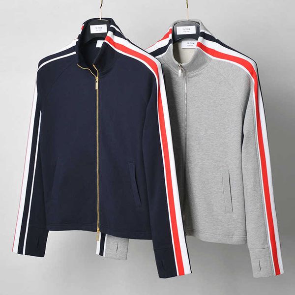 fashion luxury brand spring autumn clothing slim cotton stand collar jacket men women tb sweatshirts striped sleeves coat, Black
fashion luxury brand spring autumn clothing slim cotton stand collar jacket men women tb sweatshirts striped sleeves coat, Black
