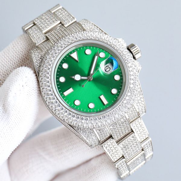 full diamond mens watch automatic mechanical 3135 movement watches luminous 40mm with diamond-studded steel bracelet women sapphire wristwat, Slivery;brown
full diamond mens watch automatic mechanical 3135 movement watches luminous 40mm with diamond-studded steel bracelet women sapphire wristwat, Slivery;brown