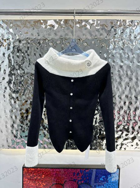 womens sweaters contrast color one line shoulder drill logo decoration knit sweater irregular hem design slim knitwear fashion women clothin, White;black
womens sweaters contrast color one line shoulder drill logo decoration knit sweater irregular hem design slim knitwear fashion women clothin, White;black