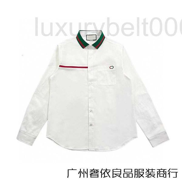 men's casual shirts designer gu autumn winter white chest stripe letter embroidery simple versatile shirt for men women 86pw, White;black
men's casual shirts designer gu autumn winter white chest stripe letter embroidery simple versatile shirt for men women 86pw, White;black